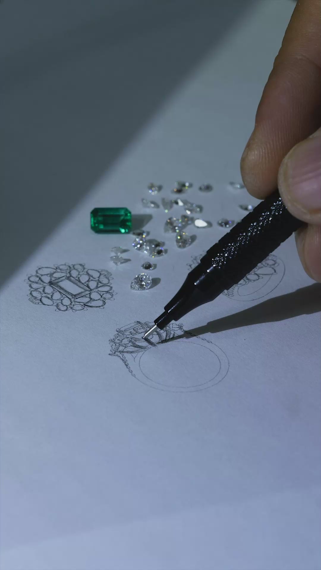 HJ Maison handcrafted sapphire ring in progress at the bench